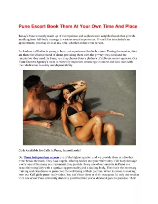 pune escort book them at your own time and place