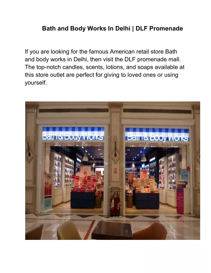 bath and body works in delhi dlf promenade