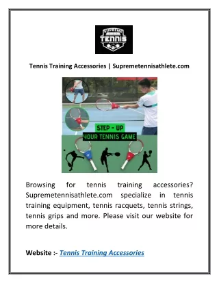 Tennis Training Accessories | Supremetennisathlete.com