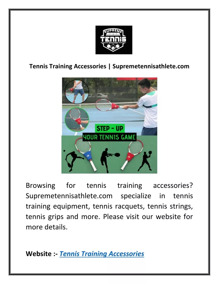 tennis training accessories supremetennisathlete