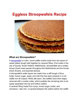 Eggless Stroopwafels Recipe - Harsha Enterprises
