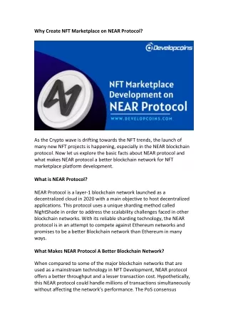 why create nft marketplace on near protocol