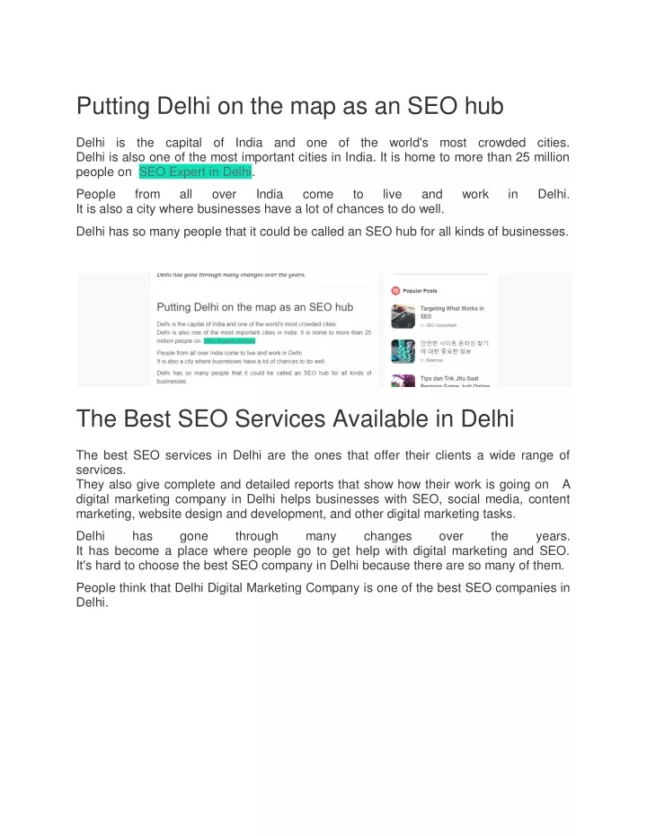putting delhi on the map as an seo hub