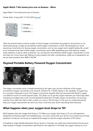 Portable Oxygen Concentrator Cost And Also Financing