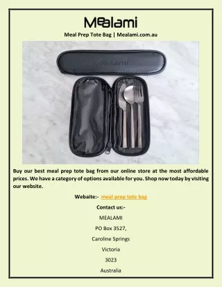 meal prep tote bag mealami com au