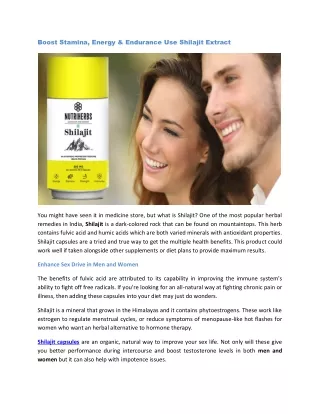 boost stamina energy endurance use shilajit