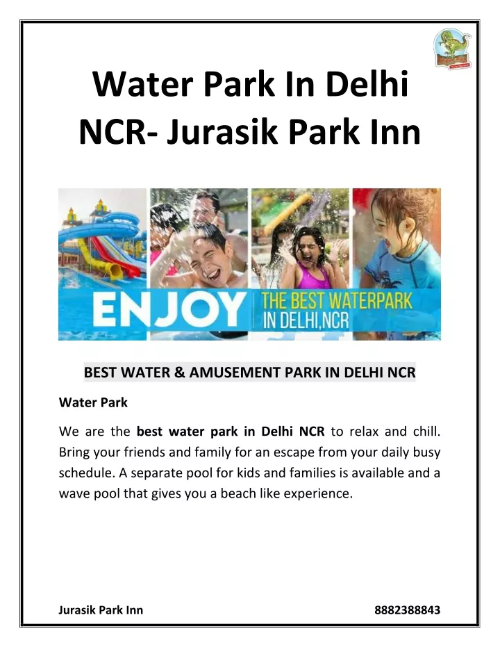 water park in delhi ncr jurasik park inn