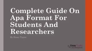 Complete Guide On Apa Format For Students And