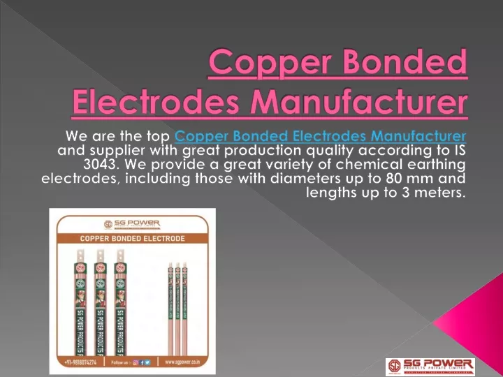 copper bonded electrodes m anufacturer