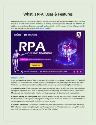what is rpa uses features what is rpa uses