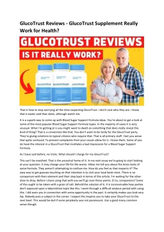 GlucoTrust Reviews