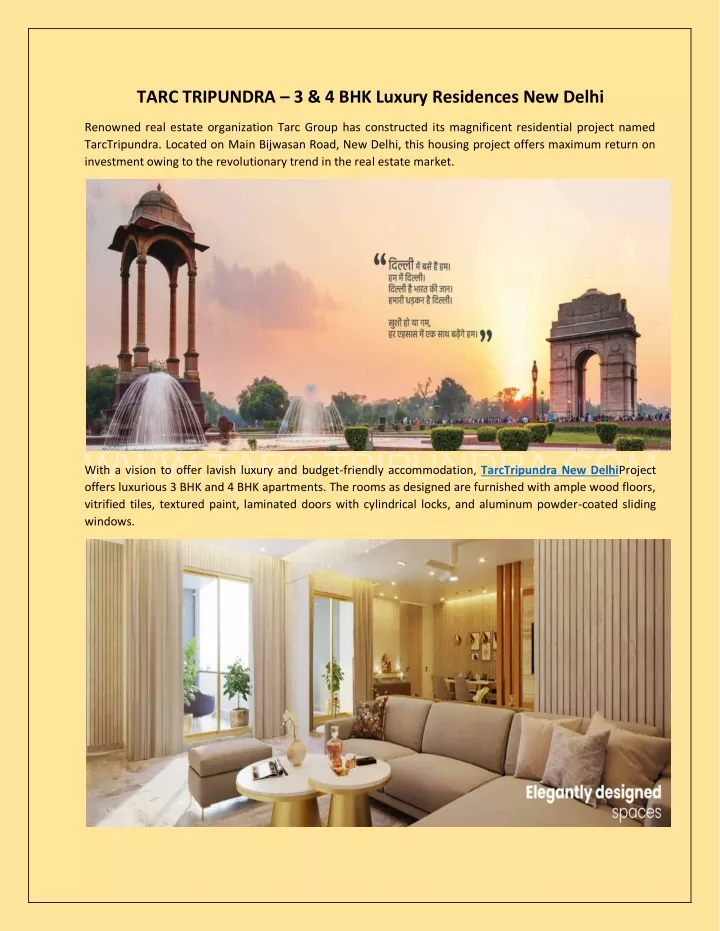 tarc tripundra 3 4 bhk luxury residences new delhi