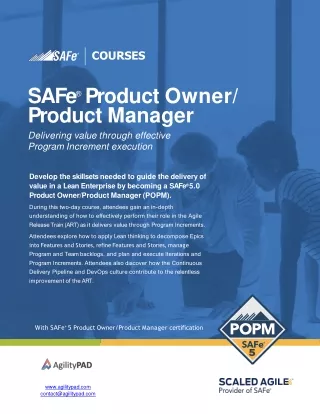 SAFe® Product Owner/Product Manager