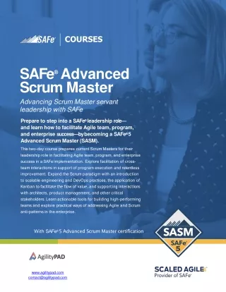 SAFe®  Advanced Scrum Master