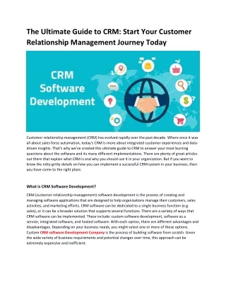 the ultimate guide to crm start your customer