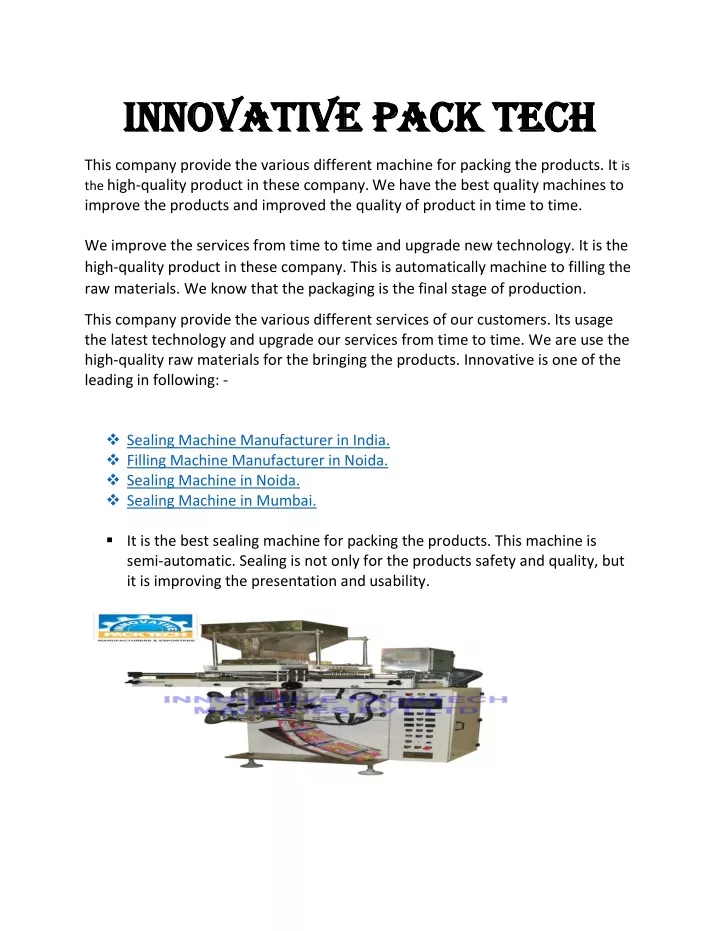 innovative pack tech innovative pack tech