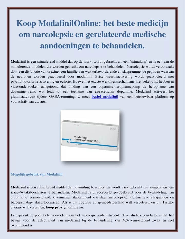 koop modafinilonline het beste medicijn