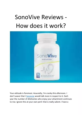 sonovive reviews how does it work