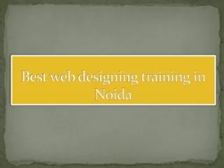 Best web designing training in Noida