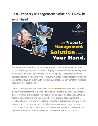 Best Property Management Solution is Now in Your Hand