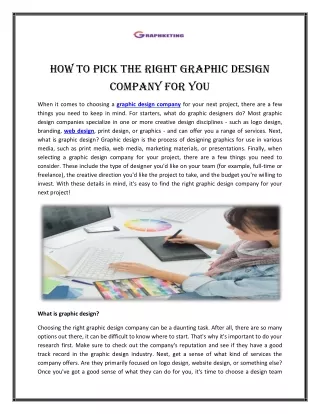 How to Pick the Right Graphic Design Company for You