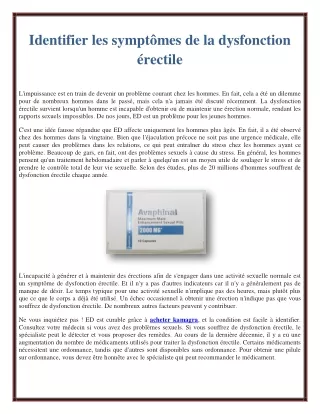 identifier les sympt mes de la dysfonction rectile