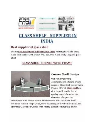 glass shelf supplier in india