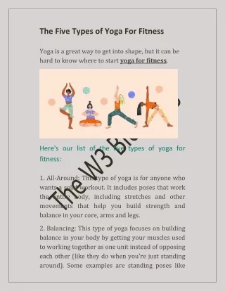 The Five Types of Yoga For Fitness
