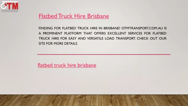 flatbed truck hire brisbane