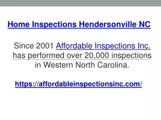 Home Inspections Hendersonville NC