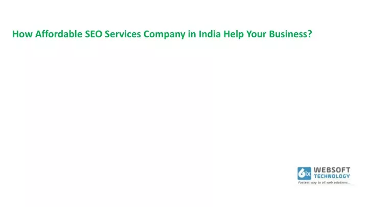 how affordable seo services company in india help