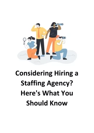Considering Hiring a Staffing Agency? Here’s What You Should Know