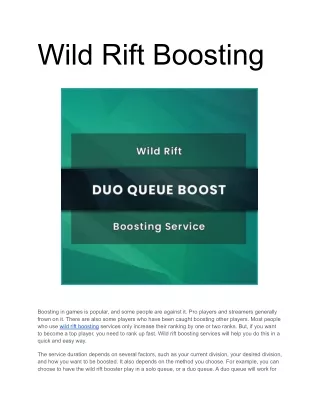 Wild Rift Boosting