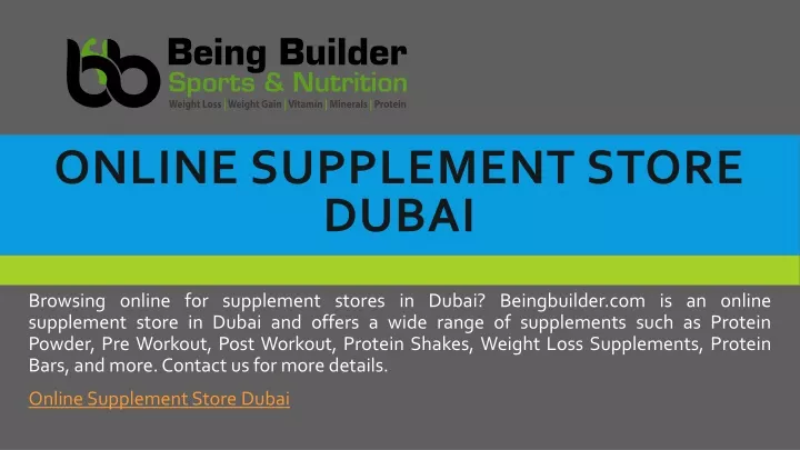 online supplement store dubai