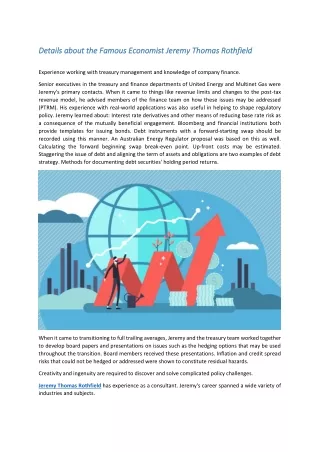 Details about the Famous Economist Jeremy Thomas Rothfield