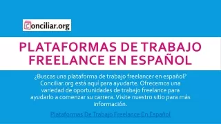 Plataformas de Trabajo Freelance En Español | Conciliar.org