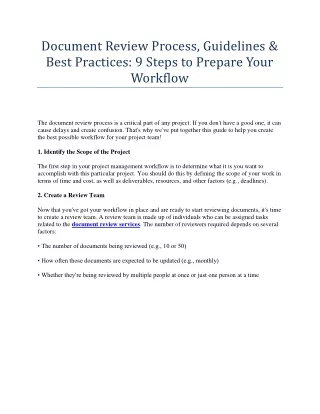 Document Review Process, Guidelines & Best Practices: 9 Steps to Prepare