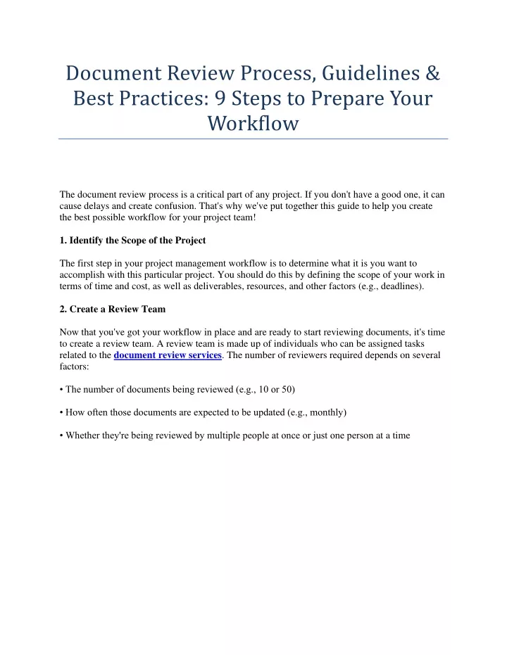 document review process guidelines best practices