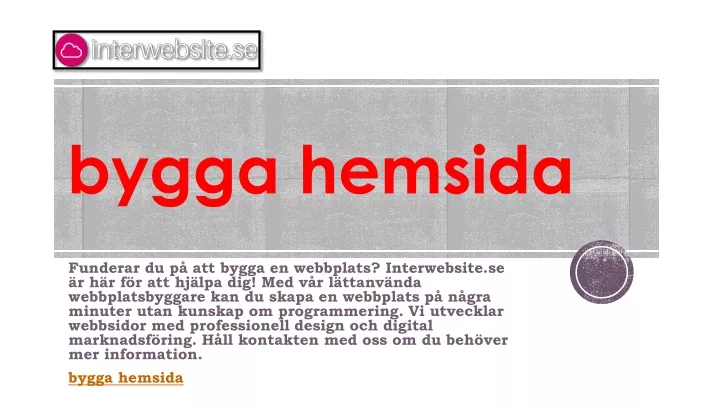 bygga hemsida