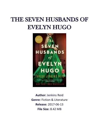 The Seven Husbands of Evelyn Hugo by Jenkins Reid PDF Download