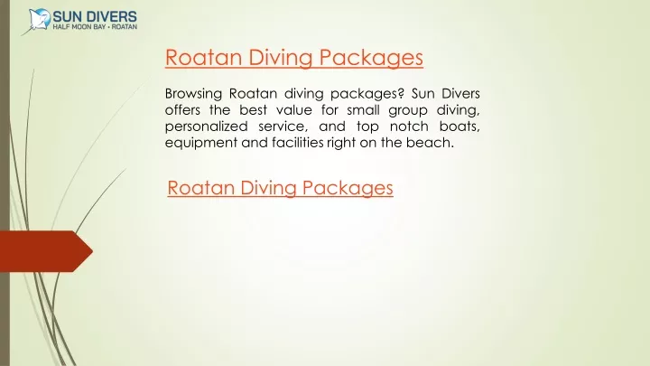 roatan diving packages