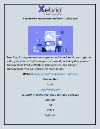requirement management software xebrio com