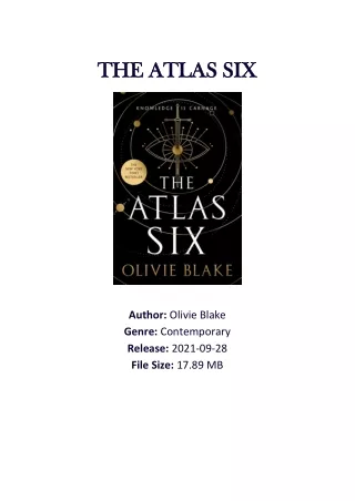[PDF] Free Download The Atlas Six by Olivie Blake