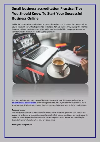 Small business accreditation Practical Tips You Should Know To Start Your Successful Business Online