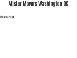 Allstar Movers Washington DC