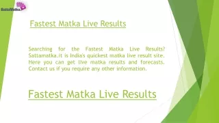fastest matka live results