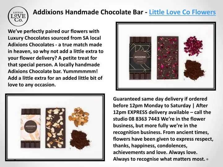 addixions handmade chocolate bar little love