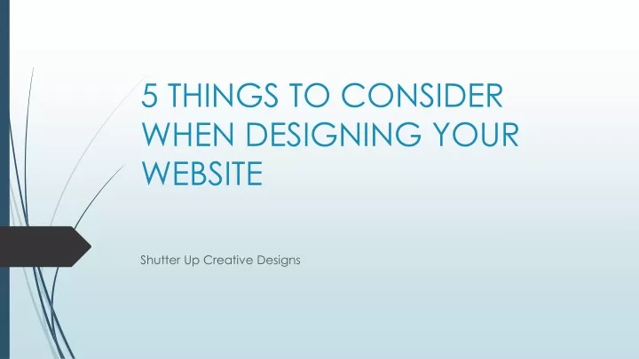 5 things to consider when designing your website