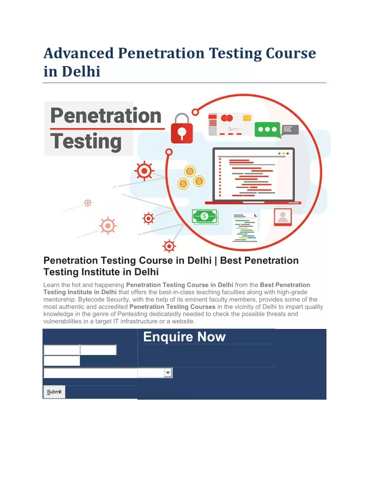 advanced penetration testing course in delhi