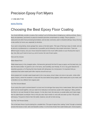 precision epoxy fort myers